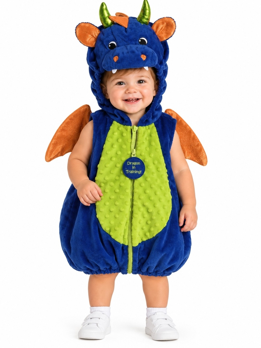 Blue & Green Dragon Baby Halloween Costume with Orange Wings 18 Months